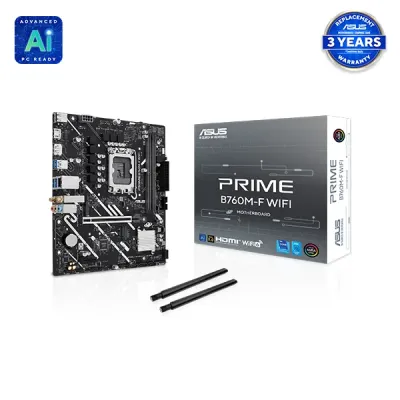 image of ASUS PRIME B760M-F WIFI Intel LGA1700 mATX Motherboard with Spec and Price in BDT