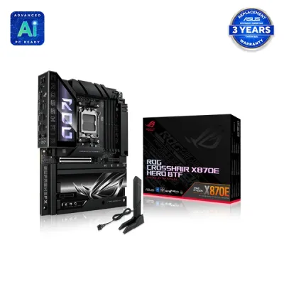 image of ASUS ROG CROSSHAIR X870E HERO BTF Ryzen AM5 ATX Gaming Motherboard with Spec and Price in BDT