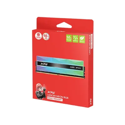 image of ADATA Lancer Neon 16GB DDR5 6000 MHz RGB Desktop Gaming RAM with Spec and Price in BDT