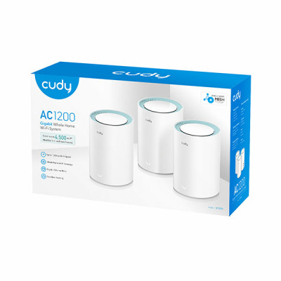 image of Cudy M1300 (3-pack) AC1200 Dual Band Whole Home Wi-Fi Mesh Gigabit Router with Spec and Price in BDT