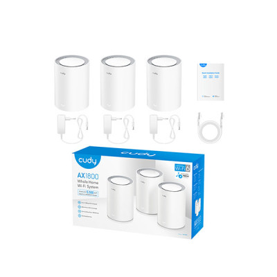 image of Cudy M1800 3-pack AX1800 Whole Home Mesh Dual Band Gigabit WiFi Router with Spec and Price in BDT