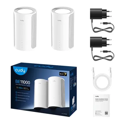 image of CUDY M11000-(2Pack)-BE11000 2.5G Tri-Band Mesh Wi-Fi 7 System with Spec and Price in BDT