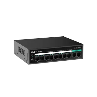 image of Ruijie RG-ES110FG-P 8-Port 10/100 Mbps with 2-Port Gigabit Unmanaged PoE Switch with Spec and Price in BDT