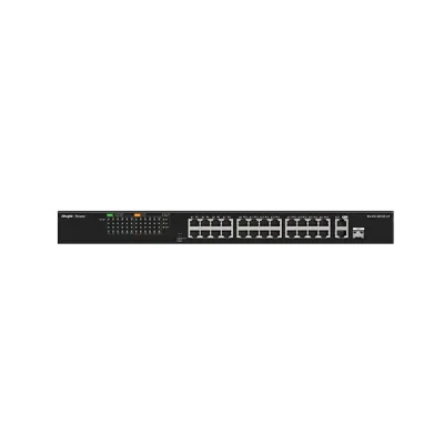 image of Ruijie RG-ES126FGS-LP 24-Port 10/100 Mbps with 2-Port Gigabit Unmanaged PoE Switch with Spec and Price in BDT