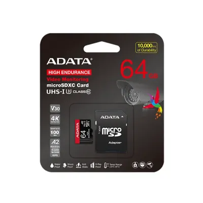 image of ADATA High-Endurance 64GB UHS-I Class 10 microSDXC Card with Spec and Price in BDT