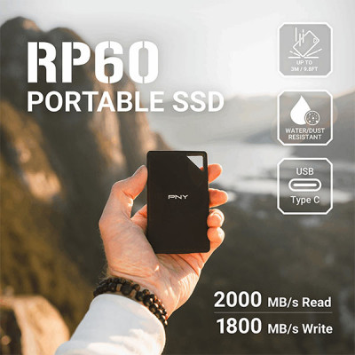image of PNY RP60 1TB USB 3.2 Gen 2x2 Type-C Portable SSD with Spec and Price in BDT
