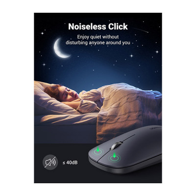 image of UGREEN MU001 (90372) Portable Wireless Mouse - Black with Spec and Price in BDT