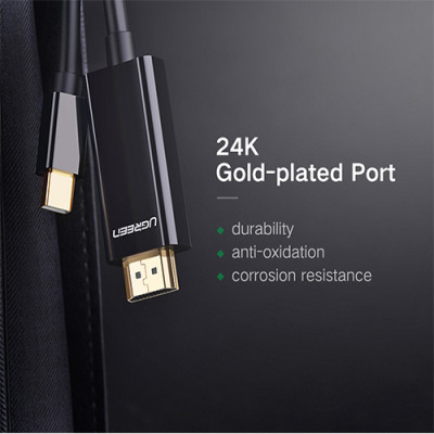 image of UGREEN MD101 (10455) Mini DP Male to HDMI Cable 4K - 3M with Spec and Price in BDT