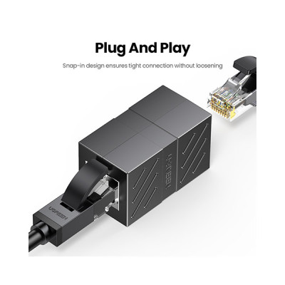 image of UGREEN NW114 (20390) RJ45 Network Coupler - Black with Spec and Price in BDT