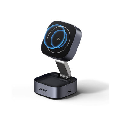 image of Ugreen W526 (35278) 2-in-1 Magnetic Wireless Charger with Spec and Price in BDT