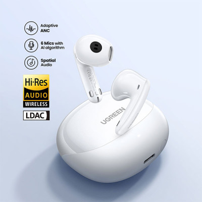 image of Ugreen WS203 (35873) HiTune H6 Pro Hybrid ANC Earbuds - White with Spec and Price in BDT