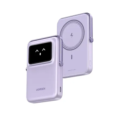 image of UGREEN PB572 (45328) 20W 10000mAh UNO Magnetic Wireless Power Bank - Purple with Spec and Price in BDT