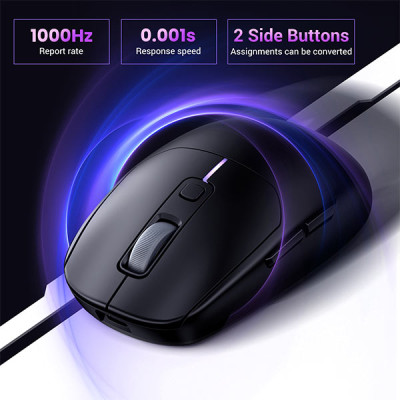 image of Ugreen MU103 (90539) Multi-Mode Optical Mouse - Black with Spec and Price in BDT