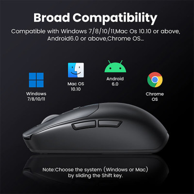 image of Ugreen MU103 (90539) Multi-Mode Optical Mouse - Black with Spec and Price in BDT