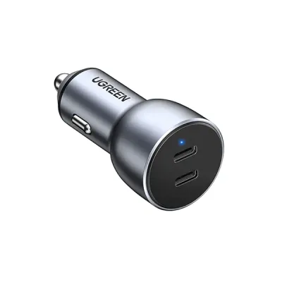 image of UGREEN CD213 (70594) 50W Dual USB-C PD Fast Car Charger with Spec and Price in BDT