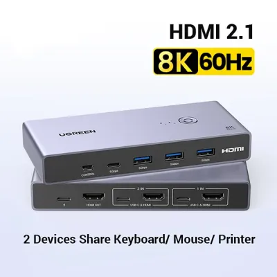 image of UGREEN CM692 (25961) 2 In 1 Out 8K HDMI KVM Switch with Spec and Price in BDT
