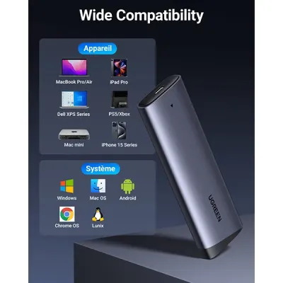 image of UGREEN CM767 (35267) M.2 NVMe SSD Enclosure with Spec and Price in BDT