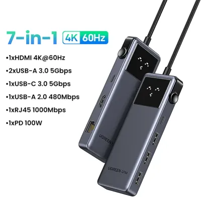 image of UGREEN CM888 (45155) 7-in-1 Type-C Multifunction Hub with Spec and Price in BDT