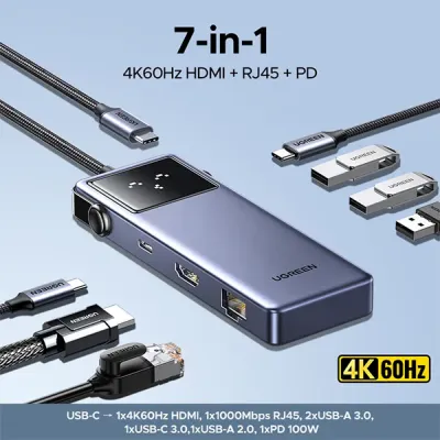 image of UGREEN CM888 (45155) 7-in-1 Type-C Multifunction Hub with Spec and Price in BDT
