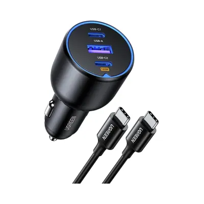 image of UGREEN EC705 (55511) 130W 3-Port Fast Car Charger Set with Spec and Price in BDT