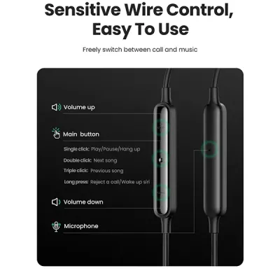 image of UGREEN EP103 (30637) 3.5mm In-Ear Earphone with Spec and Price in BDT