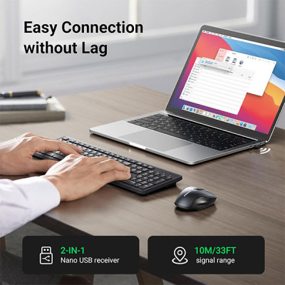 image of Ugreen MK006 (35740) Wireless Keyboard and Mouse Combo with Spec and Price in BDT