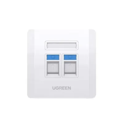 image of UGREEN NW144 (80182) Dual Port Wall Plate with Spec and Price in BDT
