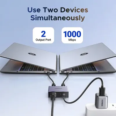 image of UGREEN NW301 (45311) 1 to 2 Gigabit Ethernet Splitter with Spec and Price in BDT