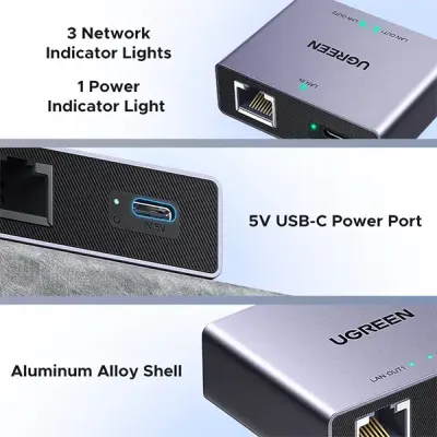 image of UGREEN NW301 (45311) 1 to 2 Gigabit Ethernet Splitter with Spec and Price in BDT
