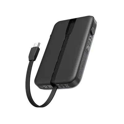 image of UGREEN PB511 (35603B) 30W 10000mAh Power Bank with Built-in Cable - Black with Spec and Price in BDT