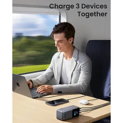 image of UGREEN PB723 (55365B) 130W Power Bank with Built-in Cable with Spec and Price in BDT