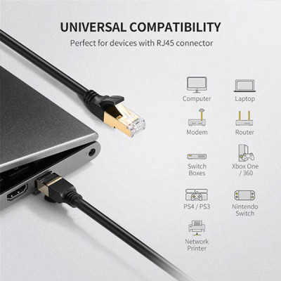 image of UGREEN  NW107 (11270) Cat7 Gigabit RJ45 Ethernet Cable - 3M with Spec and Price in BDT