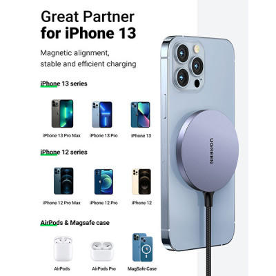 image of UGREEN CD245 (30233) 15W Magnetic Wireless Charger with Spec and Price in BDT