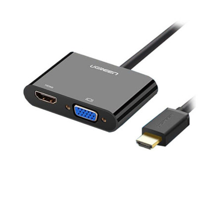 image of UGREEN CM101 (40744) HDMI to VGA and HDMI Converter with Spec and Price in BDT