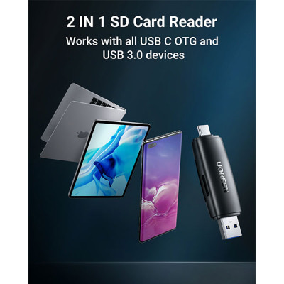 image of UGREEN CM304 (80191) 2-IN-1 Multifunction Card Reader with Spec and Price in BDT