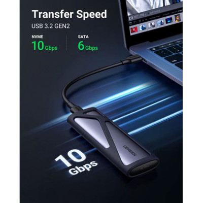 image of UGREEN CM400 (90264) 10Gbps M.2 NVMe/SATA SSD Enclosure with Spec and Price in BDT
