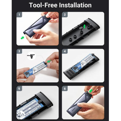 image of UGREEN CM400 (90264) 10Gbps M.2 NVMe/SATA SSD Enclosure with Spec and Price in BDT