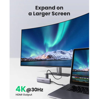 image of UGREEN CM511 (20956A) 6-in-1 USB-C TO USB Multifunction Hub with Spec and Price in BDT