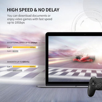 image of UGREEN NW107 (11271) Cat7 Gigabit RJ45 Ethernet Cable - 5M with Spec and Price in BDT