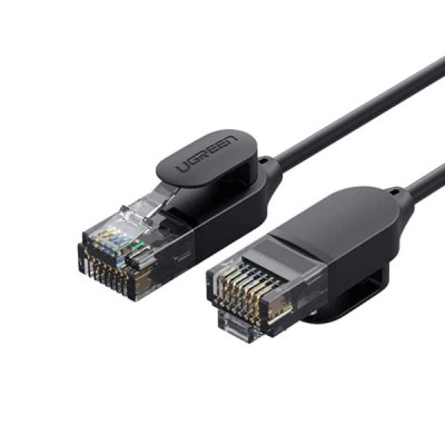 image of UGREEN NW122 (70332) CAT 6A Pure Copper Ethernet Cable OD2.8 1m (Black)  with Spec and Price in BDT