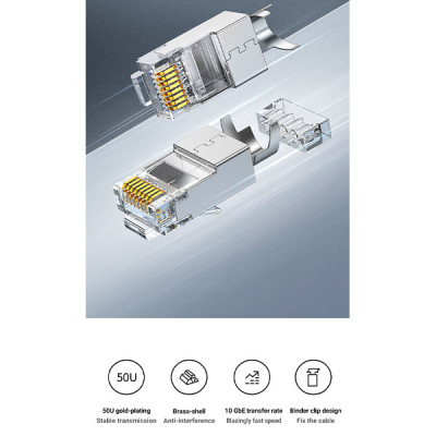 image of UGREEN NW193 (50634) CAT 7 FTP RJ45 Connector - 10 Pack with Spec and Price in BDT