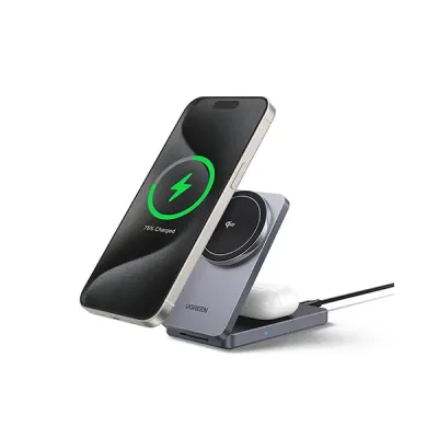 image of UGREEN W706 (45023) 2-in-1 20W Magnetic Wireless Charger with Spec and Price in BDT