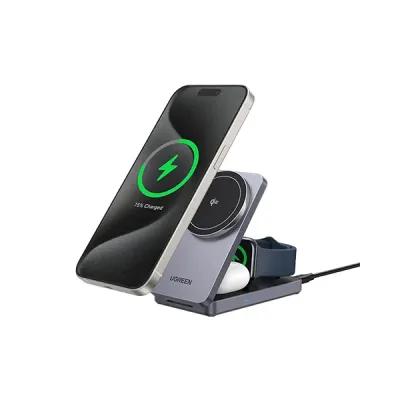image of UGREEN W707 (45025) 3-in-1 25W Magnetic Wireless Charger with Spec and Price in BDT