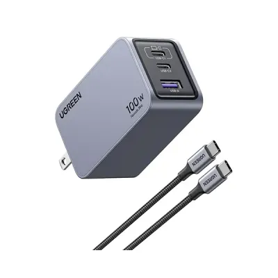 image of UGREEN X757 (25873) Nexode Pro 100W 3-Port GaN Fast Charger - US with Spec and Price in BDT