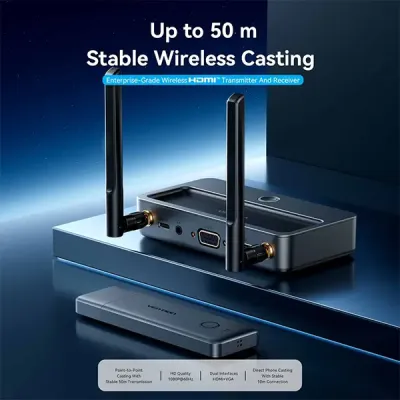 image of Vention ADTH0 Enterprise-Grade Wireless HDMI Transmitter and Receiver with Spec and Price in BDT
