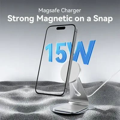 image of VENTION FGHIF 15W Magnetic Wireless Charger Stand with MagSafe with Spec and Price in BDT