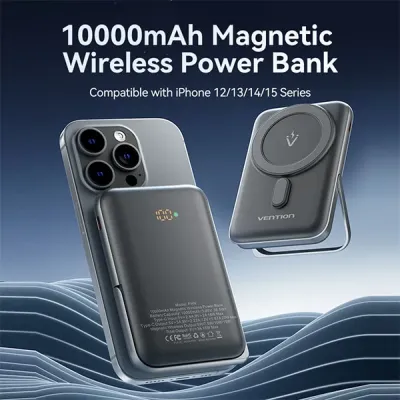 image of VENTION FHNB0 20W 10000mAh Magnetic Wireless Power Bank with Spec and Price in BDT
