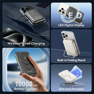 image of VENTION FHNB0 20W 10000mAh Magnetic Wireless Power Bank with Spec and Price in BDT