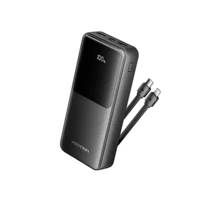 image of Vention FHPB0 20000mAh 22.5W LED Display Power Bank - Black with Spec and Price in BDT