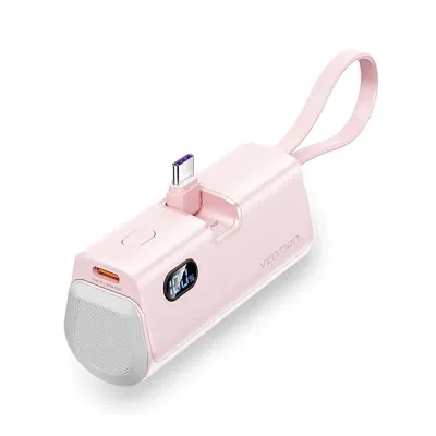 image of VENTION FHQP0 LED Display 4800mAh Power Bank - Pink with Spec and Price in BDT